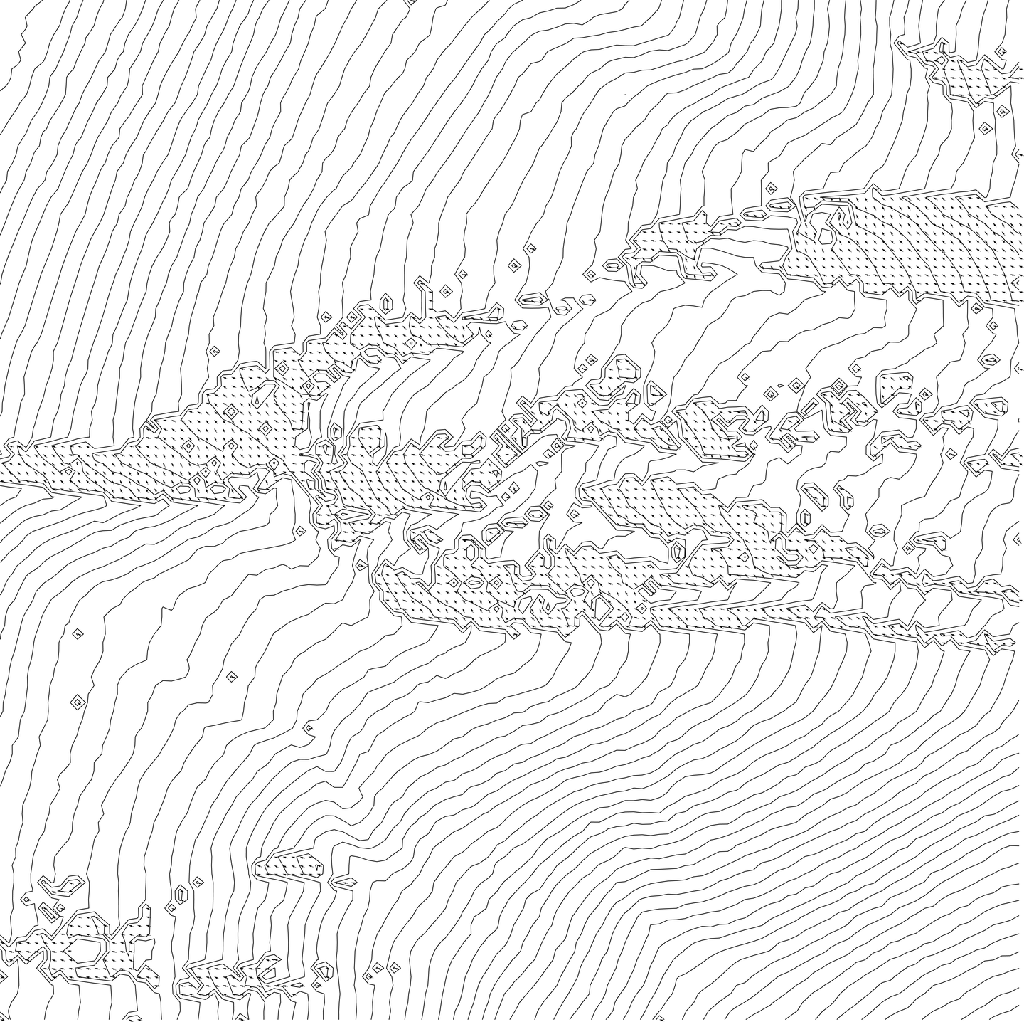 Terrain contour drawing with slope arrows — Svea, Svalbard | Digital Landscapes