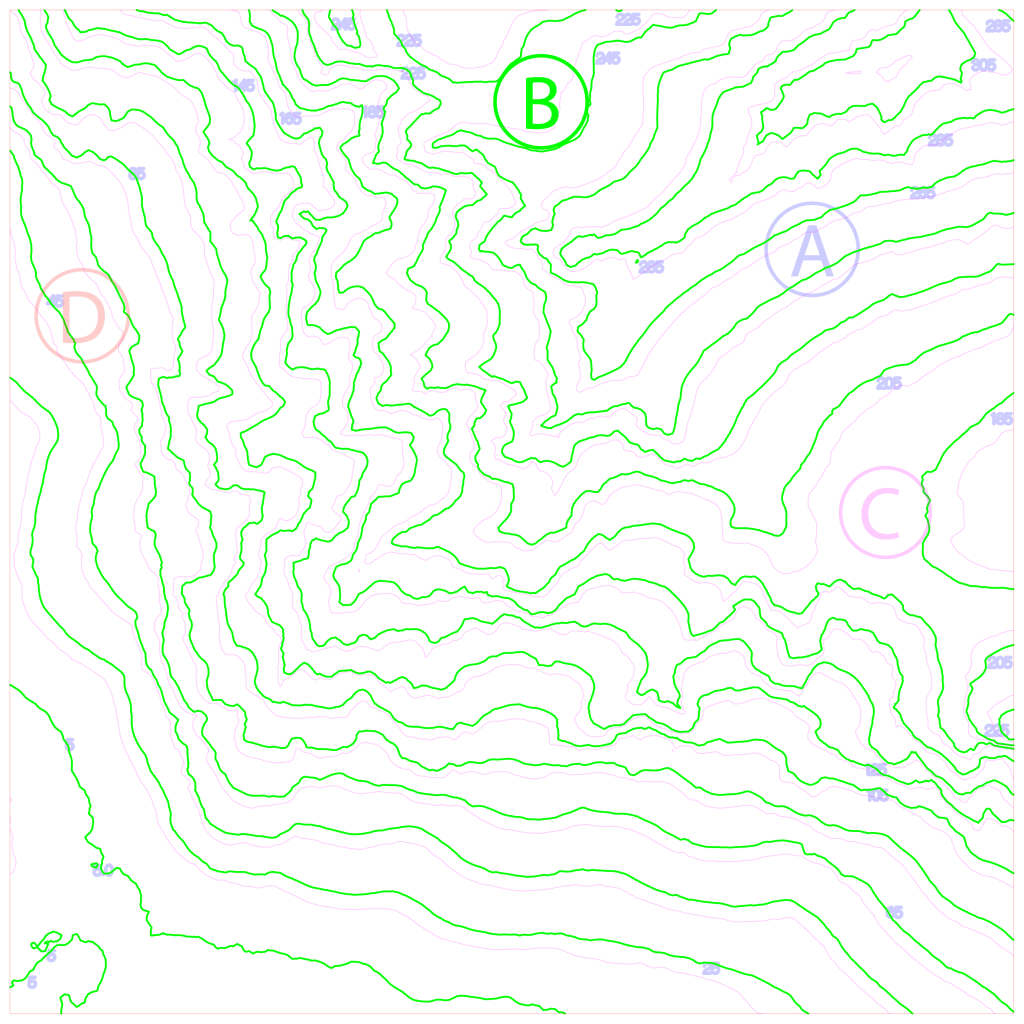 The green glue-reference score isolated on a single board, the other passes faded out